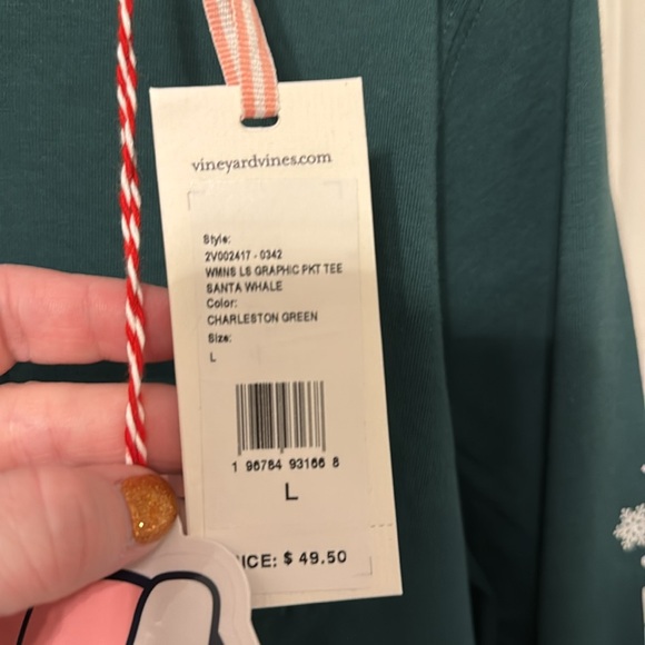 Brand New Women’s Long Sleeve Santa Whale Graphic Tee - Picture 5 of 5